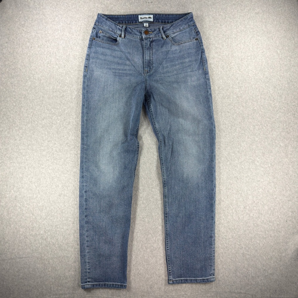 Roots Canada Womens Size 29 Medium Wash Straight Leg Stretch Denim Jeans